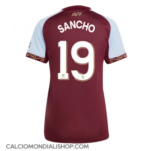 Maglie da calcio Aston Villa Jadon Sancho #19 Prima Maglia Femminile 2025-26 Manica Corta